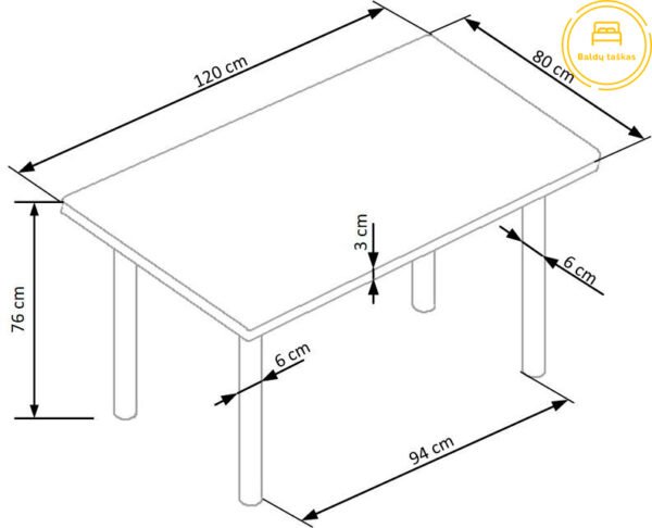 Valgomojo stalas BH0003
