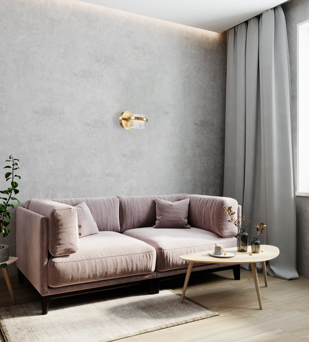 blank frame on gray wall, vertical poster frame mock up in light modern interior background with pink sofa, luxury home interior, 3d rendering
