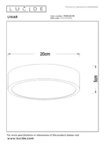 Lubinis LED šviestuvas UNAR 12W 2700K D20 juodos spalvos / dimeriuojamas - Image 7