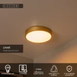 Lubinis LED šviestuvas UNAR 18W 2700K D30 aukso spalvos / dimeriuojamas - Image 3