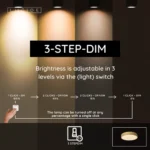 Lubinis LED šviestuvas UNAR 18W 2700K D30 aukso spalvos / dimeriuojamas - Image 4