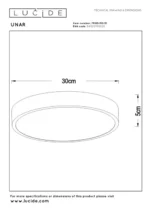 Lubinis LED šviestuvas UNAR 18W 2700K D30 baltos spalvos / dimeriuojamas - Image 8