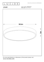Lubinis LED šviestuvas UNAR 24W 2700K D40 baltos spalvos / dimeriuojamas - Image 8