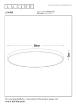 Lubinis LED šviestuvas UNAR 80W 2700K D80 juodos spalvos / dimeriuojamas - Image 5