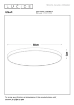 Lubinis LED šviestuvas UNAR 80W 2700K D80 baltos spalvos / dimeriuojamas - Image 8