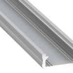 Paviršinis profilis D, aliuminis anoduotas LED juostoms, 1m