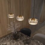 Pakabinamas LED šviestuvas LIPARI 22W aukso spalvos