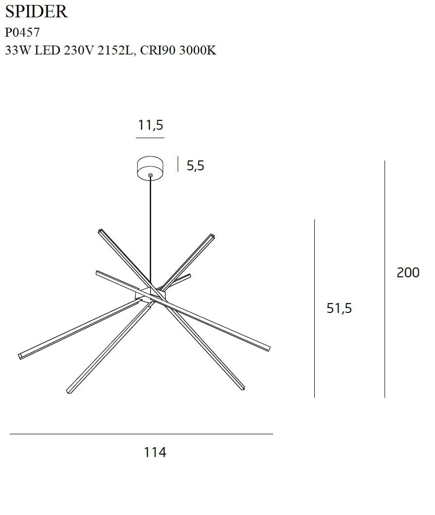 SPIDER-P0457-MAXLIGHT-WYMIARY