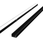 LED profilio komplektas, paviršinis, juodas su baltu dangteliu, laikikliais ir aklėmis, 2m.