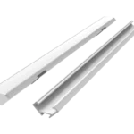 LED profilio komplektas, paviršinis, kampinis, baltas su baltu dangteliu, laikikliais ir aklėmis, 2m.