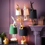 Stalinis šviestuvas Animal Rabbit Gold/Black 68cm
