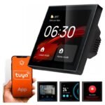 Išmanių namų TUYA valdymo panelė, LCD, Wi-Fi, su ZigBee, montuojama sienoje