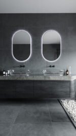 Sieninis veidrodis MIRROR 23W baltos spalvos