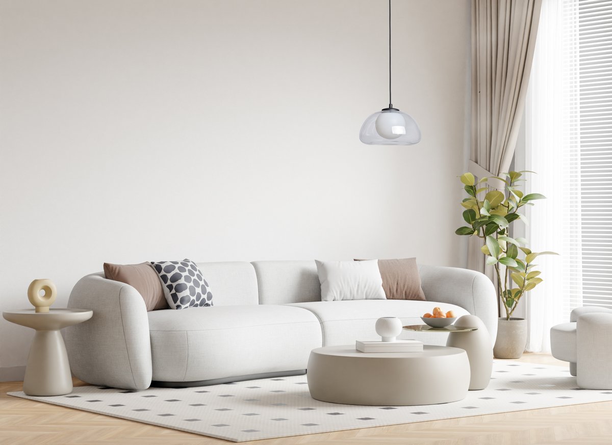 Wabi-Sabi Interior Living Room Wallpaper Mockup