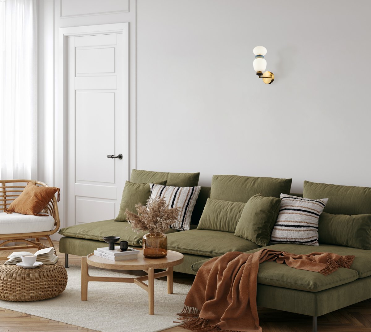 Eco Friendly interior style. living room. Frame mockup. Poster mockup. 3d rendering, 3d illustration