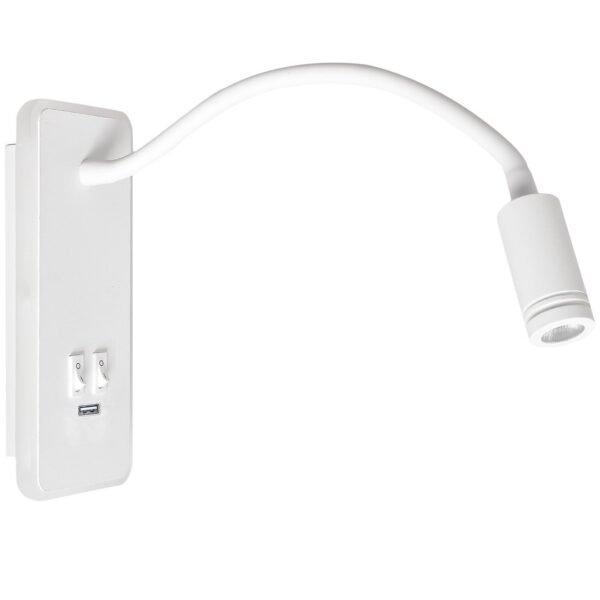 Sieninis LED šviestuvas BAZĖ 8W + 2W baltos spalvos