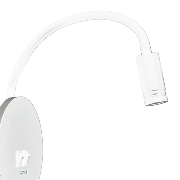 Sieninis LED šviestuvas BAZĖ 8W+2W baltos spalvos
