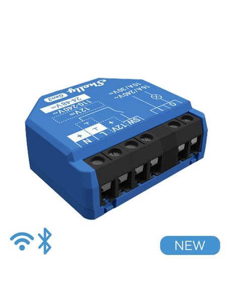 Shelly 1 Gen3 1 kanalo relė 16A Wifi, Bluetooth