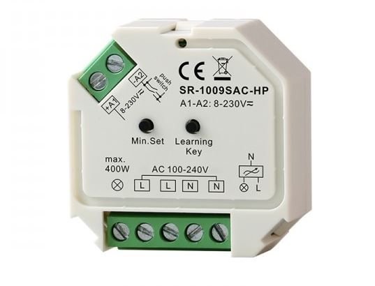 Apšvietimo DALI valdymo sistemos valdiklis TRIAC + PUSH-DIM 230Vac, 200W