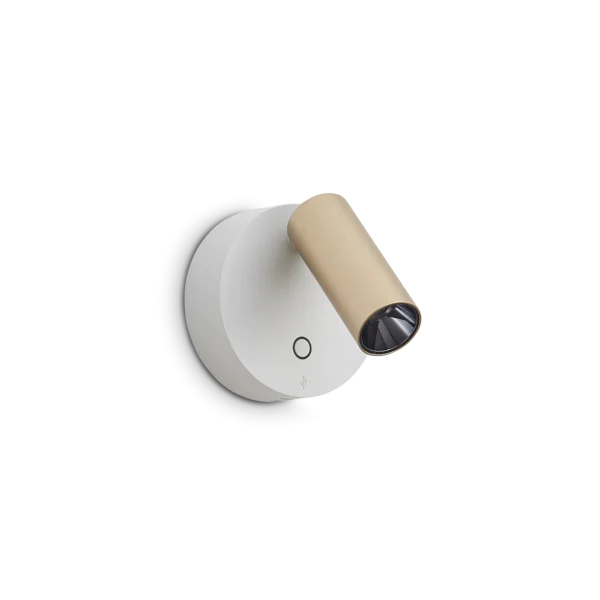 Sieninis LED šviestuvas ELF baltos/auksinės spalvos