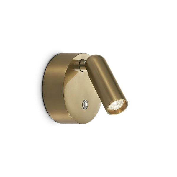 Sieninis LED šviestuvas BEAN ROUND 3W įkraunamas žalvario spalvos