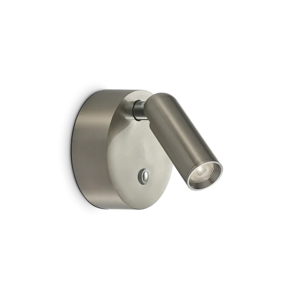 Sieninis LED šviestuvas BEAN ROUND 3W įkraunamas nikelio spalvos