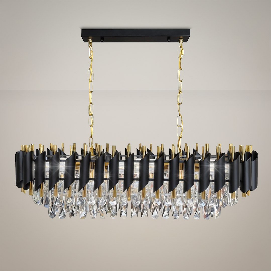 ml2518$a Pakabinamas šviestuvas CRISTAL juodos/aukso spalvos - Image 1