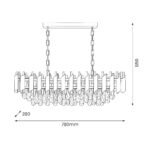 Pakabinamas šviestuvas CRISTAL juodos/aukso spalvos - Image 8