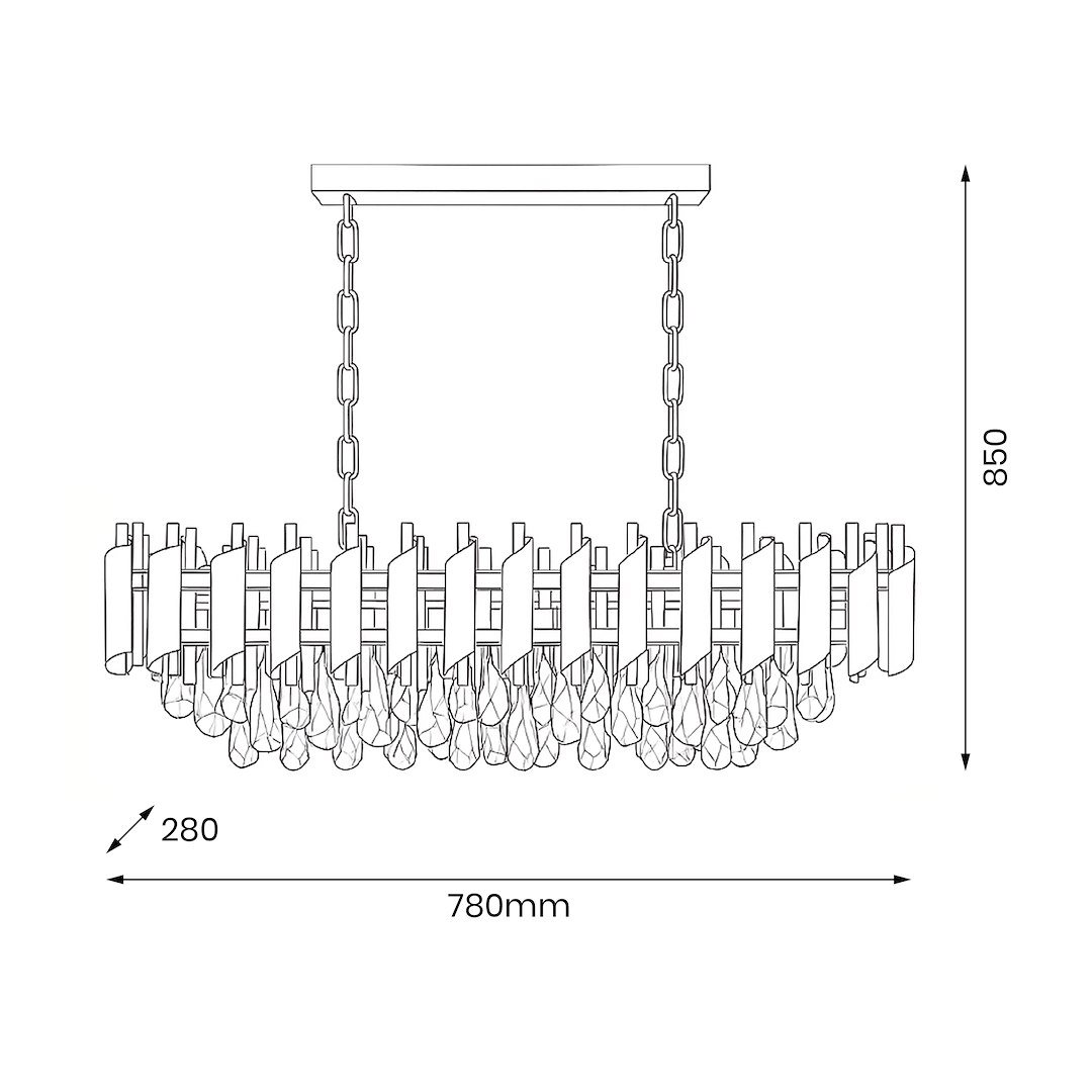 ml2518$i Pakabinamas šviestuvas CRISTAL juodos/aukso spalvos - Image 8