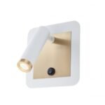 Sieninis LED šviestuvas CLOSER 6W baltos/žalvario spalvos