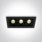 Įleidžiamas LED šviestuvas SQUARE MINI 6W juodos spalvos 50302B/B/W