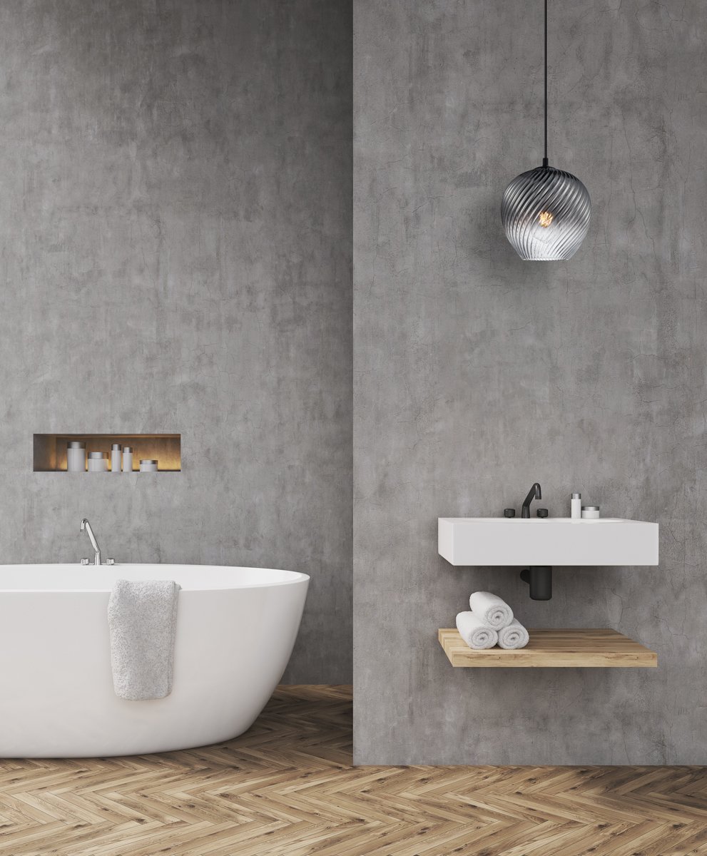 Bathroom with concrete walls Pakabinamas šviestuvas ALIAS juodos spalvos - Image 2