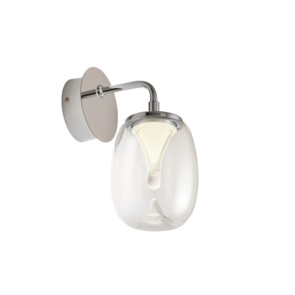 Sieninis LED šviestuvas DROP chromo spalvos