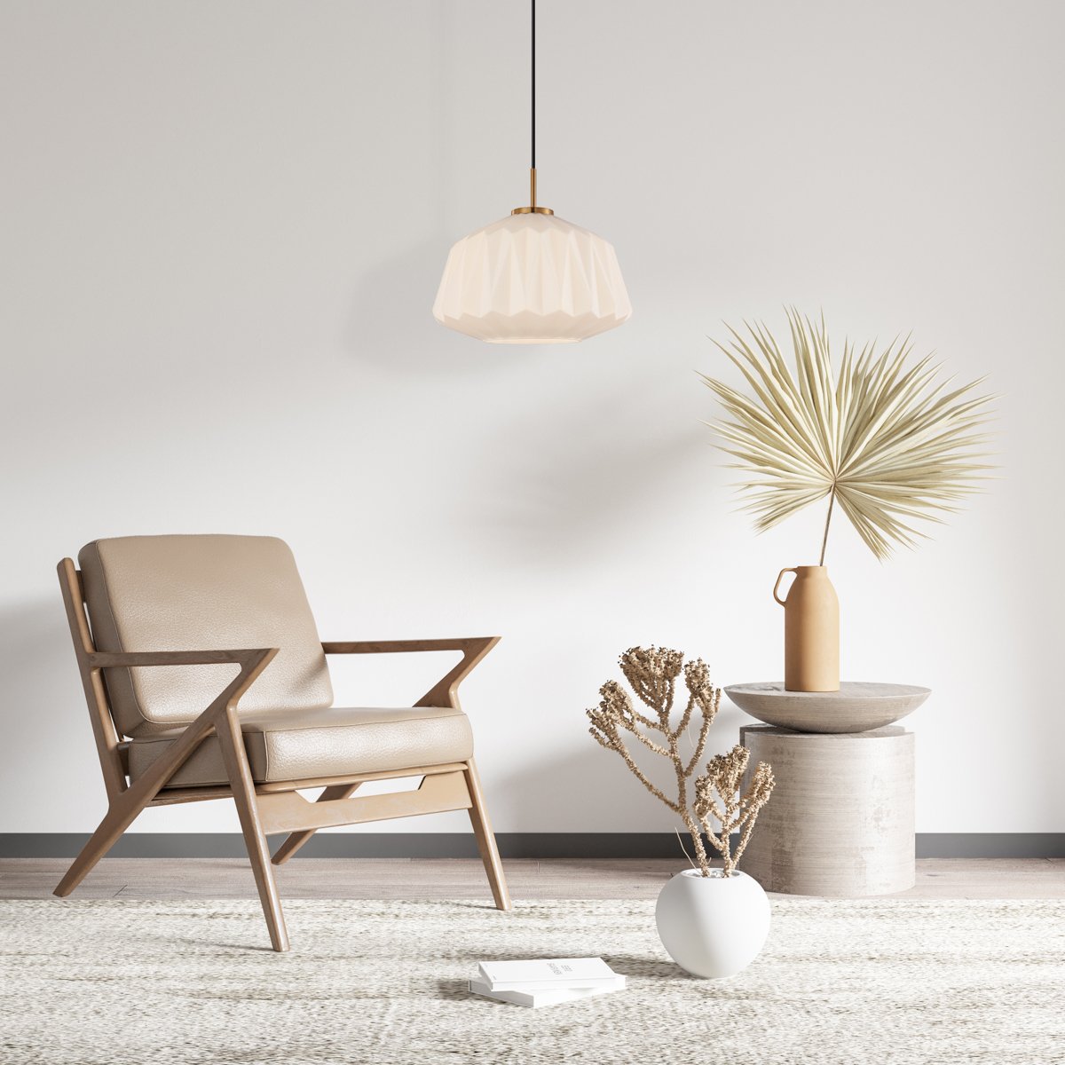 Modern Interior Wall Mockup Pakabinamas šviestuvas ANTITA PND-3644-1-BRO-W - Image 2