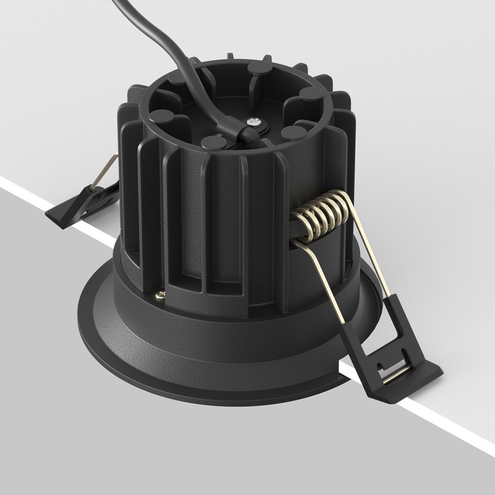 RENDER_Mounting_components_DL058_12W3K_B_low Įleidžiamas LED šviestuvas ROUND 12W juodos spalvos - Image 5