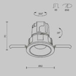 Įleidžiamas LED šviestuvas WISE 7W baltos spalvos - Image 12