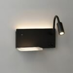 Sieninis LED šviestuvas SHELF dešininis juodos spalvos