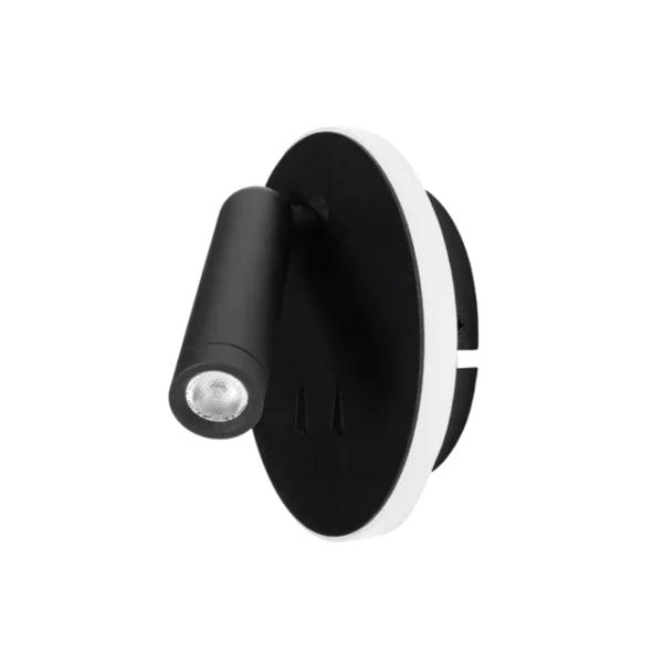 Sieninis LED šviestuvas LUX W0432 juodos spavlos