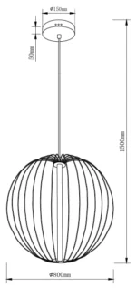 Pakabinamas LED šviestuvas NELSON P0677 juodos spalvos - Image 4