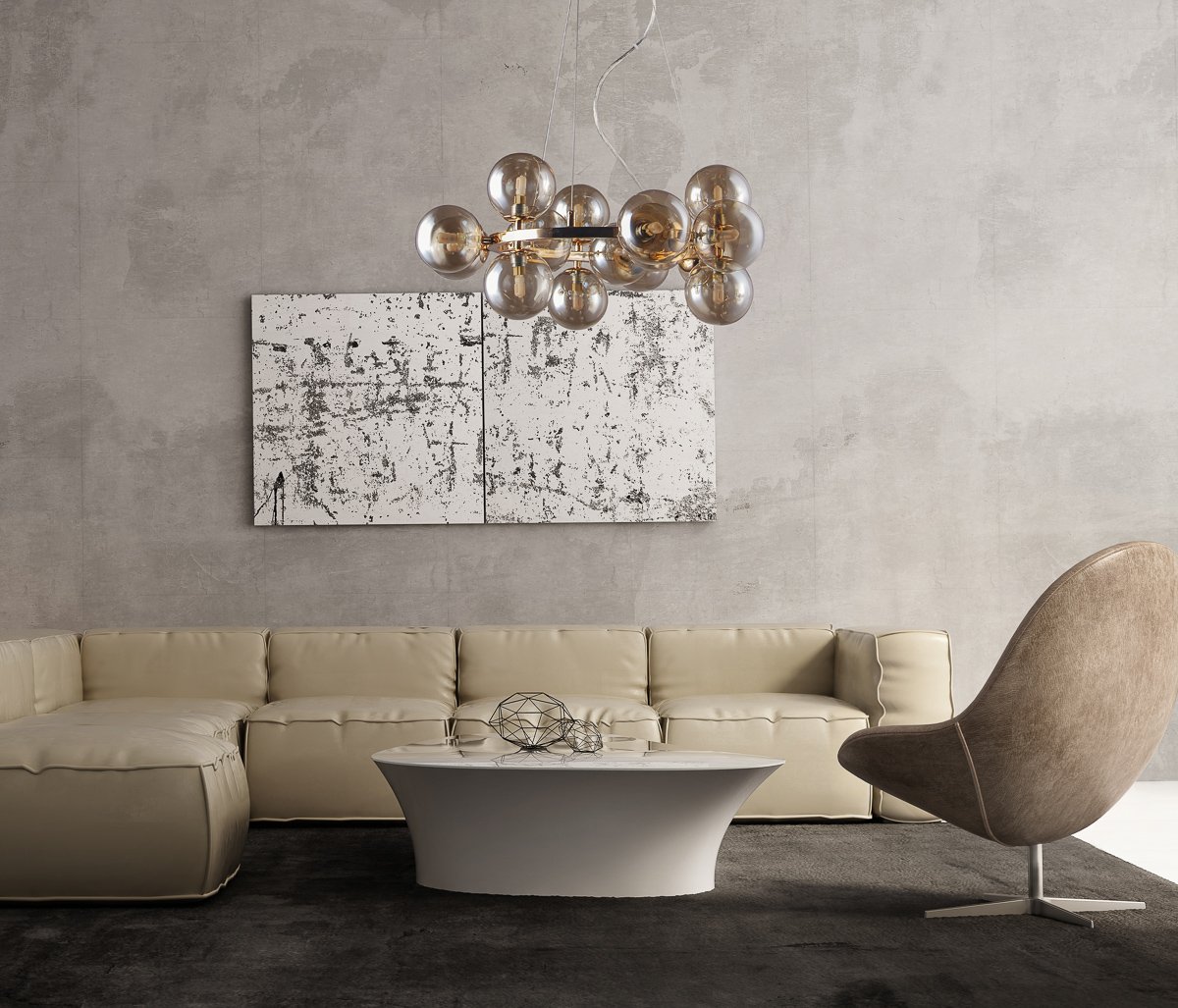 Contemporary grey living room interior