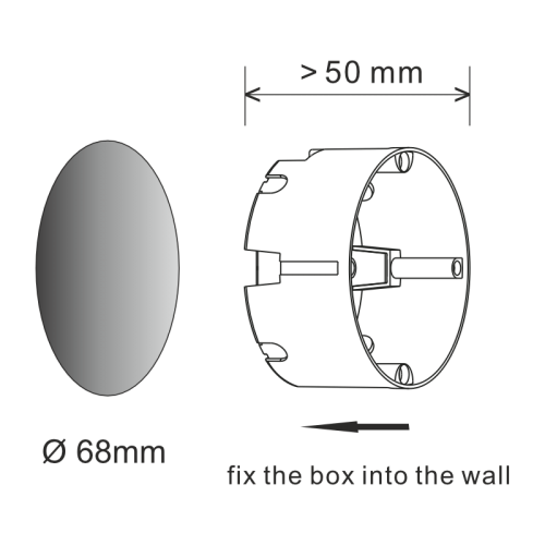 Cut out-500x500 Įmontuojamas sieninis LED šviestuvas PORTO 1,5W pilkos spalvos - Image 3