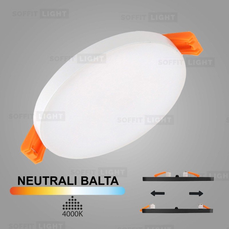 balta-imontuojama-led-panele-uno-10w-4000k-keiciamo-skersmens Įmontuojama LED panelė UNO 10W 4000K - Image 1
