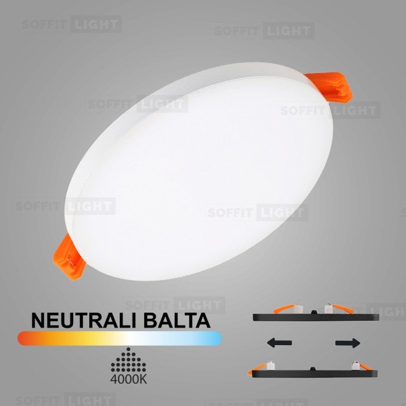 balta-imontuojama-led-panele-uno-14w-4000k-keiciamo-skersmens Įmontuojama LED panelė UNO 14W 4000K - Image 1