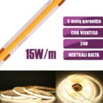 LED juosta 24Vdc, 15W/m, COB 480LED/m, 2300lm/m, 4000K