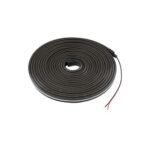 NEON FLEX LED juosta juoda 24Vdc, 8W/m, 3000K, 4x10mm, 5m ritė