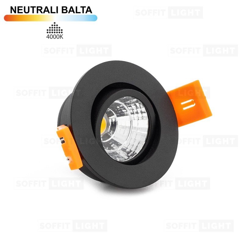 imontuojamas-led-sviestuvas-3w-juodas-4000k-ip44-su-jungtimi Įmontuojamas LED šviestuvas 3W IP44 4000K - Image 1