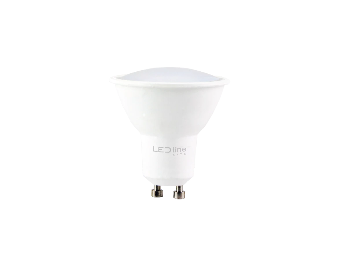 LED-line-LITE-GU10-28129 Lemputė LED GU10, 7W 581lm, 3000K, šiltai balta - Image 1